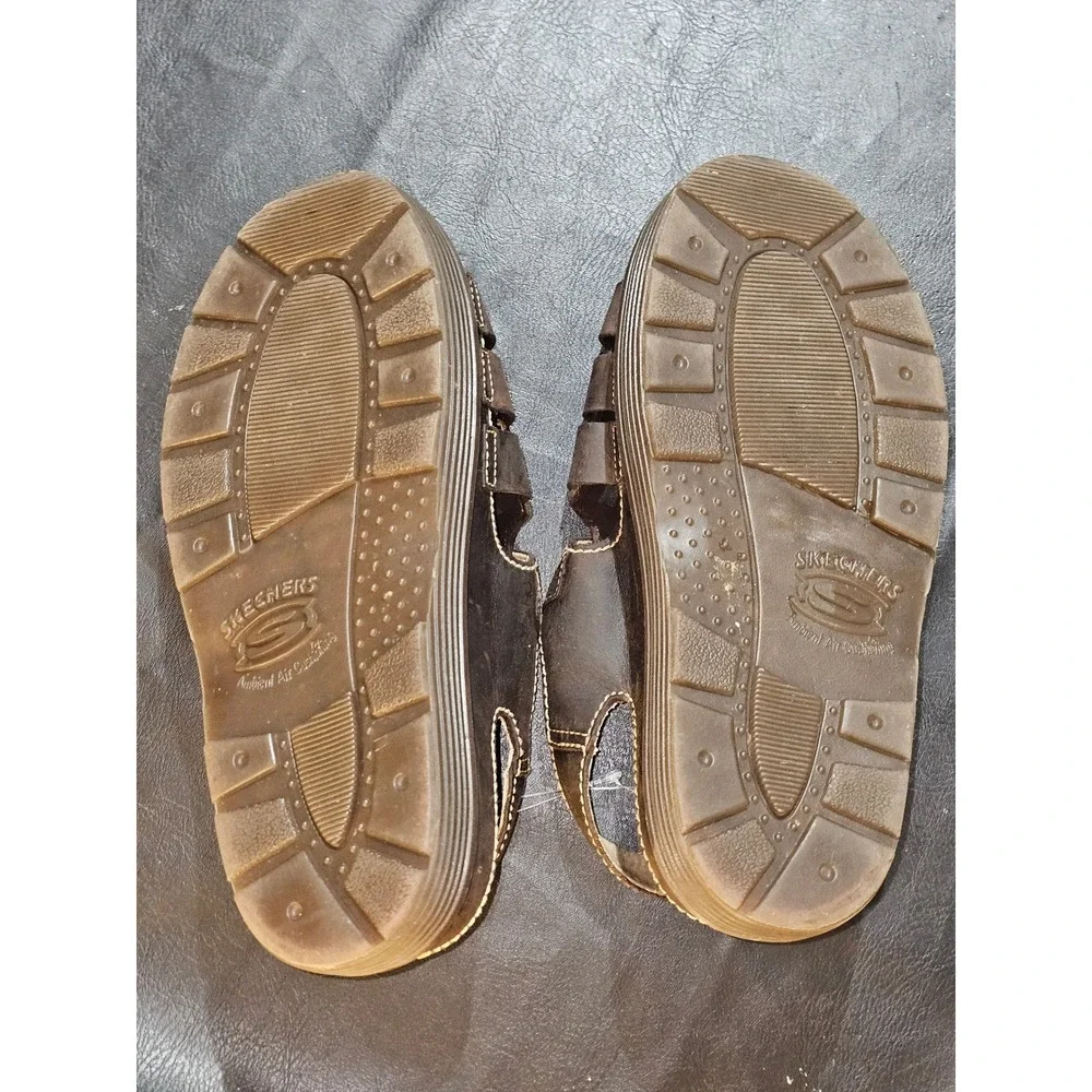 Vintage 90s Y2K Skechers Jammers Brown Leather Fisherman Gladiator Sandals 10